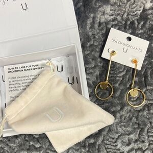 NWT New Uncommon James Gold Tone Drop Earrings